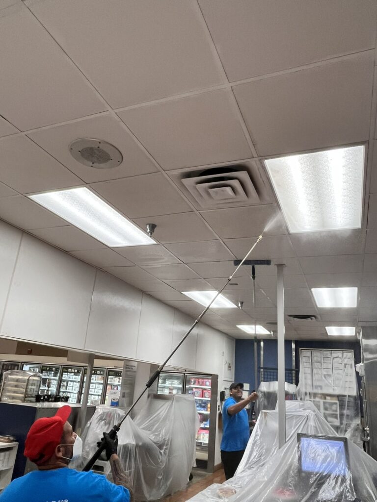 Professional ceiling cleaning